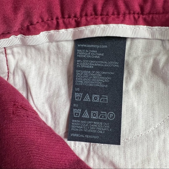 NWT Tommy Hilfiger Red Corduroy Slim Low-rise Pants / Trousers Women’s Size 12 - Picture 6 of 10